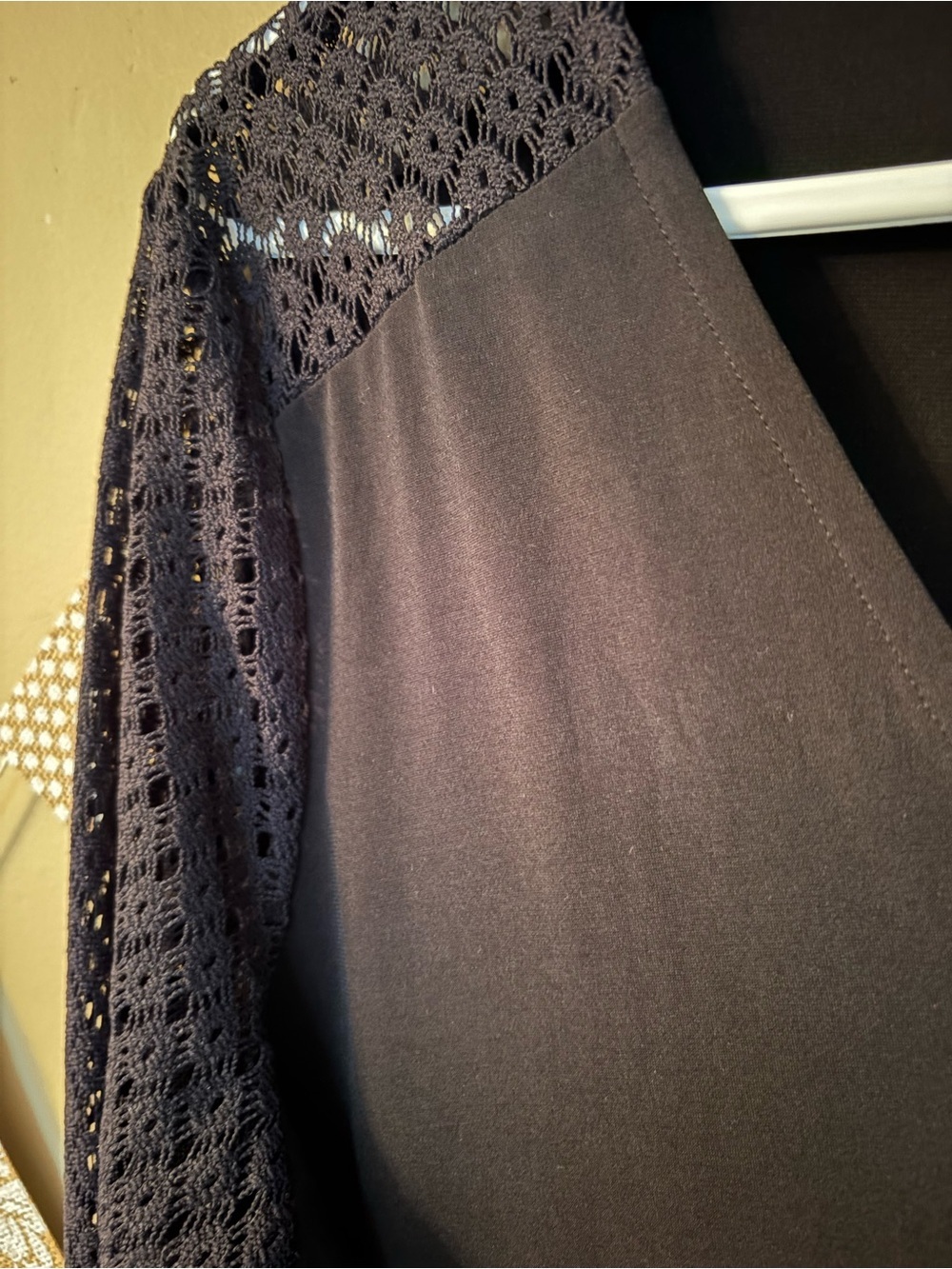 Michael Kors Black Long-Sleeve Lace Wrap Dress - Picture 5 of 10